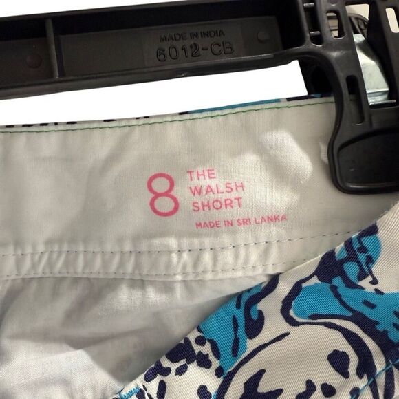Lilly Pulitzer Womens Walsh Chino Shorts Blue White Floral Pockets Cotton size 8 - Picture 5 of 5